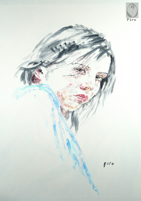 oil on paper - olio su carta di Piro